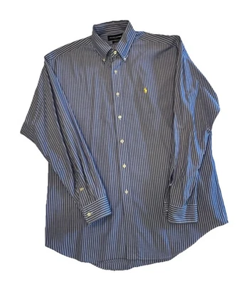 Camisa Ralph Lauren Golf Tilden Para Hombre Talla L Azul Rayas Algodón L/S Informal Foto 1 de 4