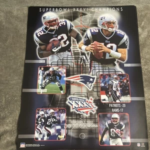 Lot#10 New England Patriots XXXVI Super Bowl Champion Posters Brady, Law, Brown - Picture 1 of 2