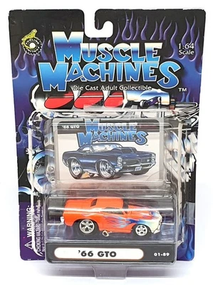 Muscle Machines 1/64 Scale 71151 01-89 - 1966 Pontiac GTO - Orange - Image 1 of 4