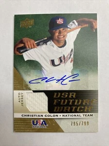 Parche de camiseta de juego automático doble Upper Deck UD Christian Colon 2009/tarjeta SP de 799 - Imagen 1 de 3