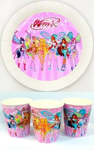 Winx party Banner Winx Club Party Set Plate Cup Goodie Bags Favor Box Toppers - Picture 1 of 21