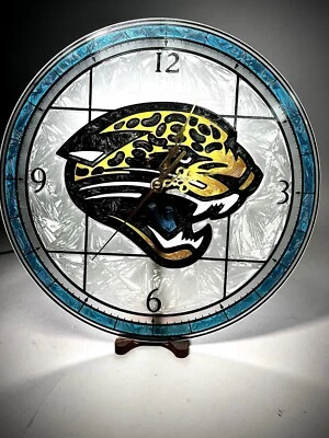Relógio de parede NFL Jacksonville Jaguars 12"" vitral somente retirada local - Imagem 1 de 4