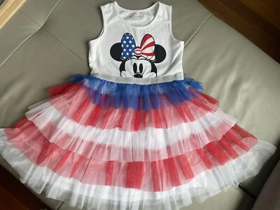 Disney Niñas Minnie Mouse Tul Vestido de Verano 95% Algodón Talla 10-12 Años Blanco Foto 1 de 4