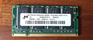 Micron PC2100S 256 MB SO-DIMM 266 MHz DDR Memory (MT8VDDT3264HDG-265C3) - Picture 1 of 1