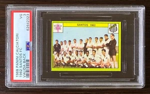 1968 Panini Calciatori 1962 Pele Santos Team Sticker PSA 3 Valida Back Brazil - Picture 1 of 3