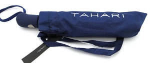 Paraguas abierto automático Tahari 4952 AZUL OSCURO con mango de goma, mitad precio - Imagen 1 de 4