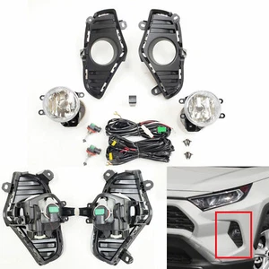 Front Bumper Driving Fog Light Kit Fit 2019-2024 TY Rav4 Bezel Wire Switch Relay - Picture 1 of 9