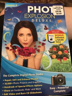 NEW PHOTO EXPLOSION Deluxe V5 Windows 7 8 10 Digital Photo Editing PC Software  - Image 1 of 4