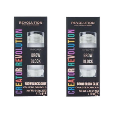 Pack of 2 Makeup Revolution Beauty Brow Block Glue - Image 1 of 4