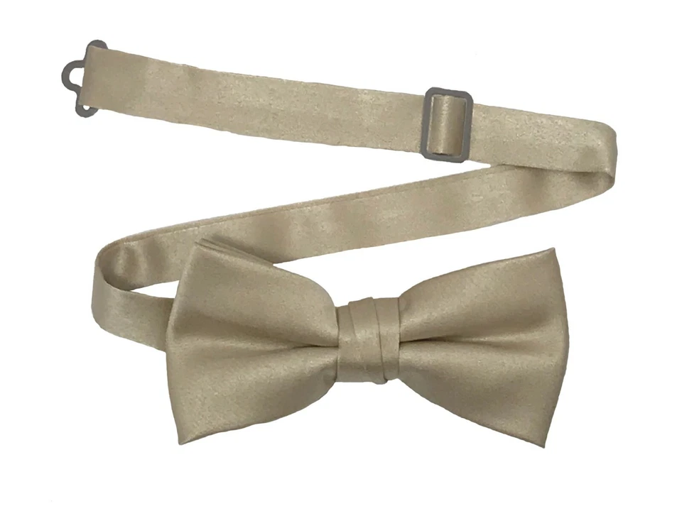 Clip de calidad de pajarita para hombre en banda ajustable para el cuello satinado patrón liso colores Foto 1 de 1