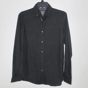 Report Collection Mens S Button Down Shirt Long Sleeve Flannel Casual Work Gray - Picture 1 of 11
