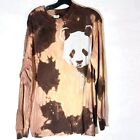 Beijing Olympics 2008 Shirt Tie Dye Acid Wash Size Large Panda Bear Long Sleeve