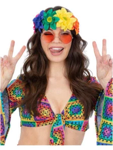 Hawaiian Floreale Fascia Spiaggia Party Retro 60s 70s Hippie Costume Hippy - Picture 1 of 2