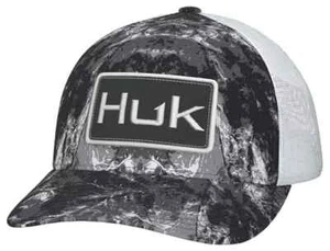 HUK MOSSY OAK STORMWATER TRUCKER BLACK SNAPBACK HAT MENS  NEW 21821170 - Picture 1 of 2