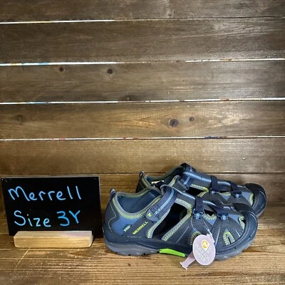 Nuevo NUEVO SIN CAJA Sandalias Grandes Niños Merrell Hydro H2O Senderista Gris Azul Zapatos Talla 3 Y Foto 1 de 4