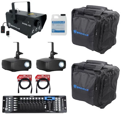 2) ADJ Eliminator Cosmic Burst Laser Moonflower Effect Lights+DMX Control+Fogger - Image 1 of 4