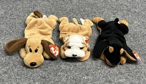Ty Beanie Babys Set x 3 Hunde 6 Zoll Plüsch Falten Knochen Doby Welpen - Bild 1 von 6