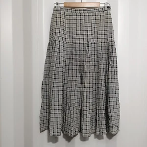 Vintage David Lawrence Size 12 Skirt 100% Silk Plaid Wide Pleats Academia 90s - Picture 1 of 16