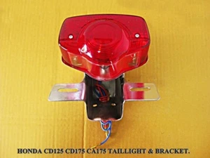 Fit HONDA CD125 CD175 CA175 CM185T CM200T S110 CS110 TAILLIGHT & BRACKET 6V - Picture 1 of 6