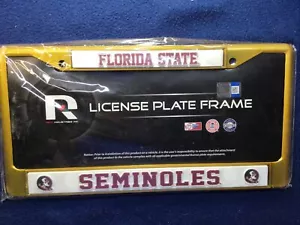 Florida State Seminoles FSU NCAA Gold License Plate Frame OFFICIALLY LICENSED - Picture 1 of 5