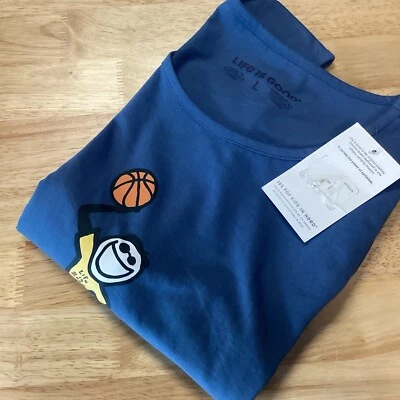 Camiseta sin mangas de baloncesto Life Is Good Air Jake para hombre nueva con etiquetas - azul - grande Foto 1 de 4