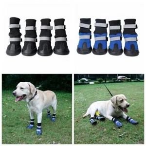 4PCS Pet Dog Shoes Puppy Anti Slip Protective Rain Boots Booties Waterproof Shoe - Picture 1 of 12