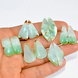 6 Pairs 150Ct Natural Chrysoprase Cabochon Gemstone pair Lot 31x9 24x9mm #15211 - Picture 1 of 6