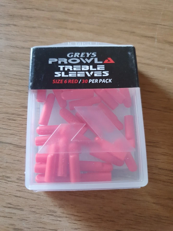 2 x GREYS Prowla - Treble Sleeves -Size 6 , 30 Per Pack Red Fishing Shank Pike - Image 1 of 1