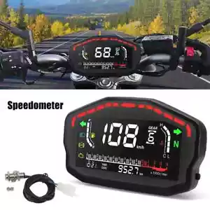 12V Universal Motorcycle LCD Tachometer Outboard 14000rpm Speedometer Display - Picture 1 of 29