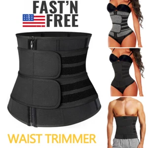 Neoprene Sauna Sweat Belt Women Waist Trainer Tummy Control Slimming Body Shaper - Picture 1 of 40