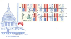 1623A 13c Flag over Capitol Booklet Pane of 7, Bazaar cachet. [18577] - Picture 1 of 1