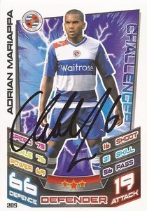 ADRIAN MARIAPPA SIGNED READING 2012/2013 MATCH ATTAX TRADING CARD+COA - Picture 1 of 1