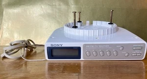 SONY ICF-C503 Radio Orologio da Cucina Sotto Armadio Bianco con Ferramenta TESTATO - Foto 1 di 13