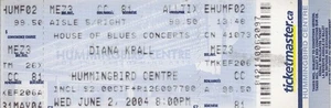 DIANA KRALL HUMMINGBIRD CENTRE TORONTO JUNE 2 2004 TICKET STUB - Picture 1 of 1