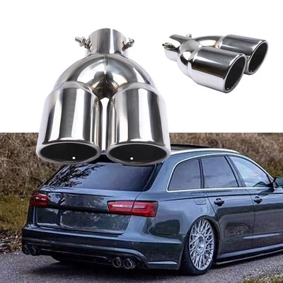 Puntas silenciador escape trasero calibre coche doble/salida para Audi A6 A7 A8 Foto 1 de 4