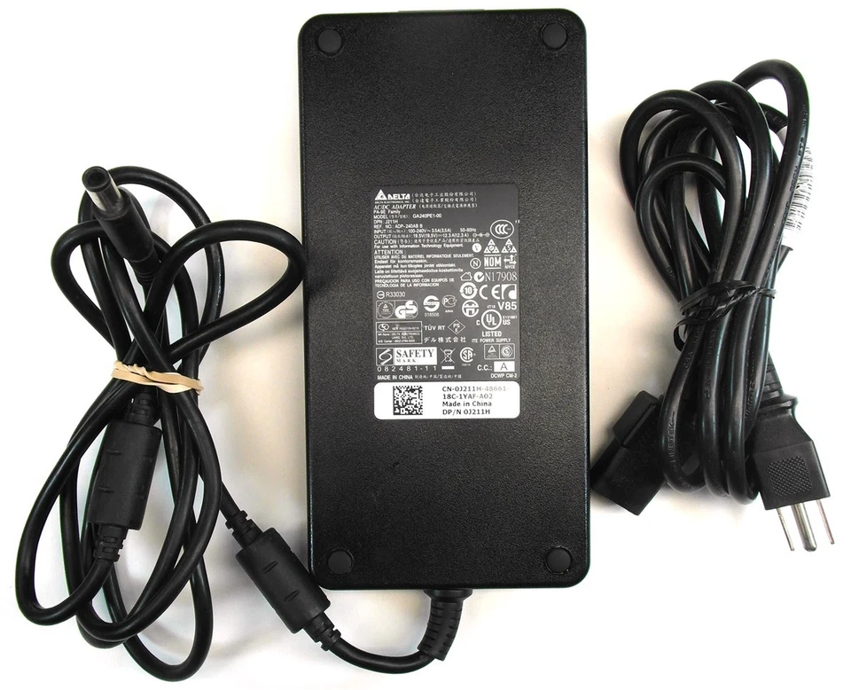 Cargador de computadora portátil Delta Dell adaptador de corriente alterna GA240PE1-00 ADP-240AB B J211H 240W Foto 1 de 3