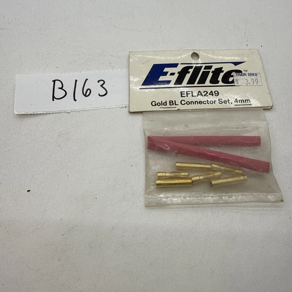 E-flite 4mm Gold Bullet Connector Set w/Heatshrink (3 Male/3 Female) - Image 1 of 1