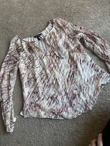 White House Black Market Women’s Blouse Long Sleeve Sheer Size 10 - Picture 1 of 9