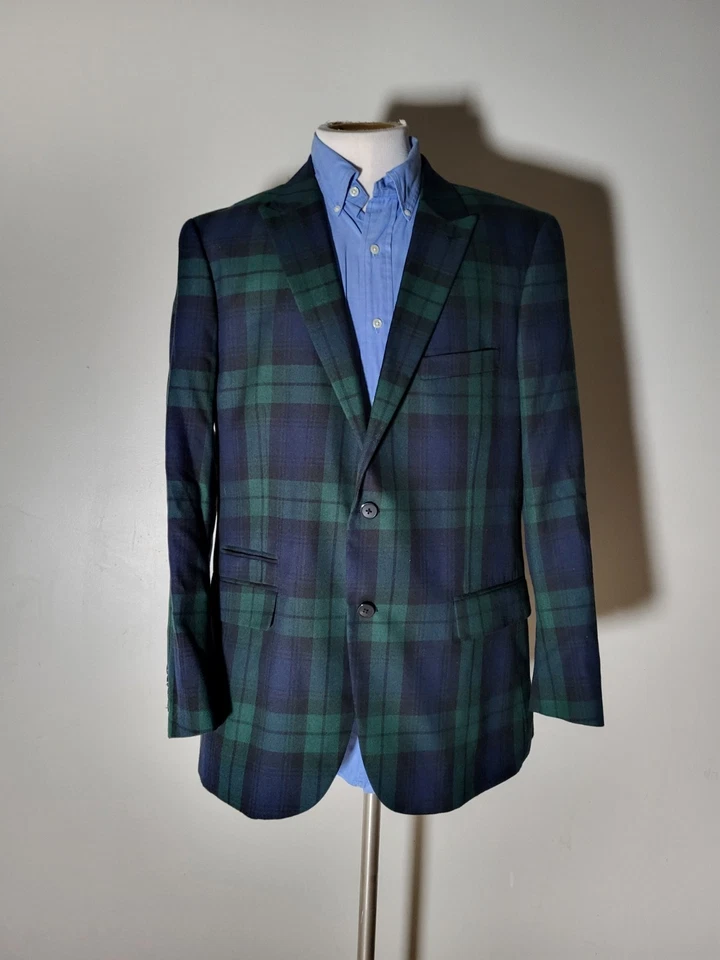 Chaqueta Blazer Abrigo Deportivo Alan River Watch Tartán Escocés Pico Solapa 42R Foto 1 de 4