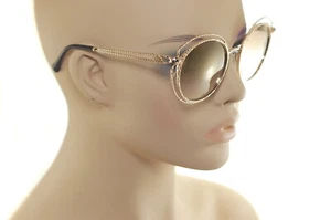 ROBERTO CAVALLI CASCINA 1030 28G Womens Metal Round Sunglasses GOLD MIRROR BROWN - Picture 1 of 9