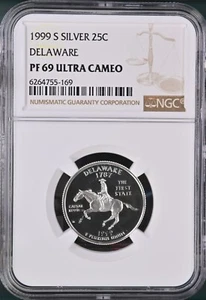 1999-S Silver Proof Delaware Statehood Quarter 25C NGC PF69 UCAM - Picture 1 of 2