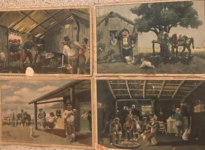 Vtg F. Molina Campos Art Print PAPER RARE HACIENDO TIEMPO ALPARBATAS LOT 4 - Picture 1 of 5