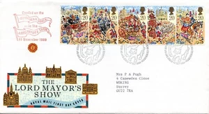 1989 Lord Mayors Show FDC führte Royal Mail Coach in der Lord Mayor's Show weiter - Bild 1 von 1