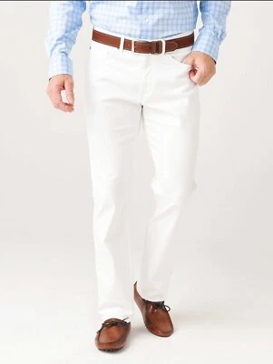 MEN'S COW GENUINE LEATHER Jeans Style 5 Pockets Motorbike White Pants - Image 1 of 4
