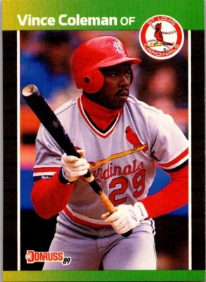 1989 Donruss - Vince Coleman #181 *Denotes* Next to PERFORMANCE - Image 1 of 2