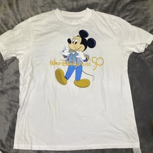Walt Disney World 50th Anniversary Unisex Shite T-Shirt Short Sleeves Size Large - Picture 1 of 9