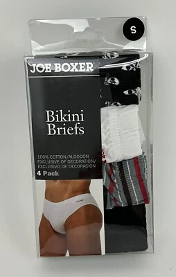 Vintage Kmart Joe Boxer Men’s Bikini Briefs 4 Pack 100% Cotton Size Small 28-30 - Image 1 of 4