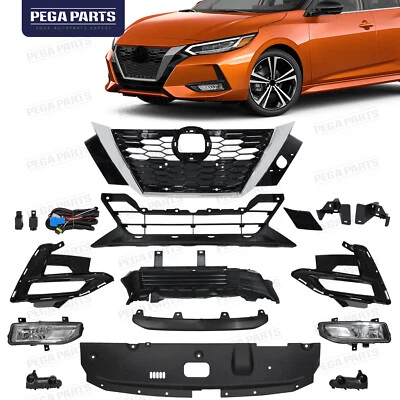 For 2020-2022 Nissan Sentra Grilles/Radiator Shutter/Brackets/Fog Lights/Bezels - Image 1 of 4