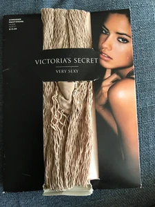 New op vtg Secret Vintage Fishnet Stringer Pantyhose Nude sz C - Picture 1 of 2