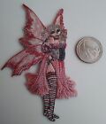 New Amy Brown Fairies Flirty Pink Embroidered Iron On Patch - New (Fairy, Magic)
